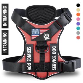 Reflective Breathable Solid Color Polyester Dog Strap (Option: Red-XS)